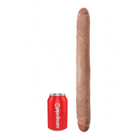 Кофейный двусторонний фаллоимитатор 16" Thick Double Dildo - 40,6 см.